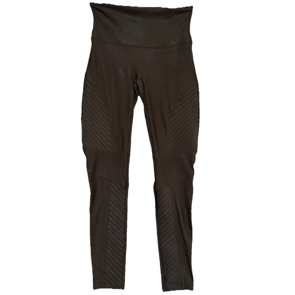 Spanx Moto Leggings‎ Women Large Gray Shaping High Rise Biker